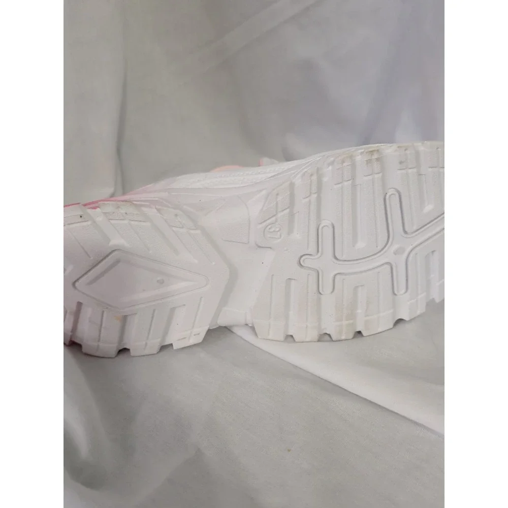 JINTU White Pink Mesh Lace-Up Running Shoes Sneakers Size 37